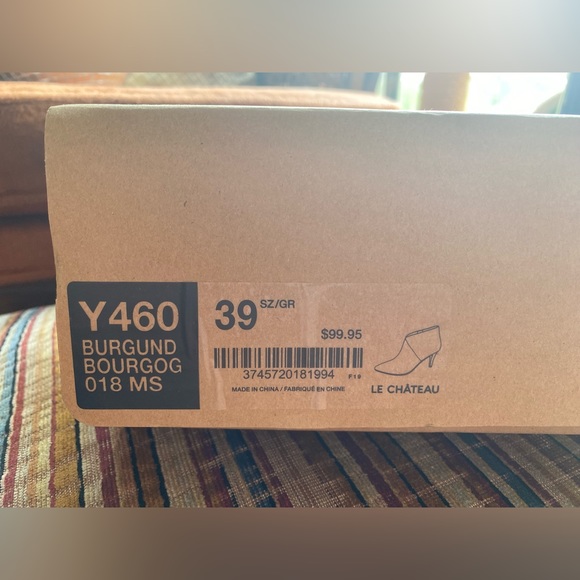 Le Chateau Burgundy High Heeled Ankle Boots - Picture 10 of 10